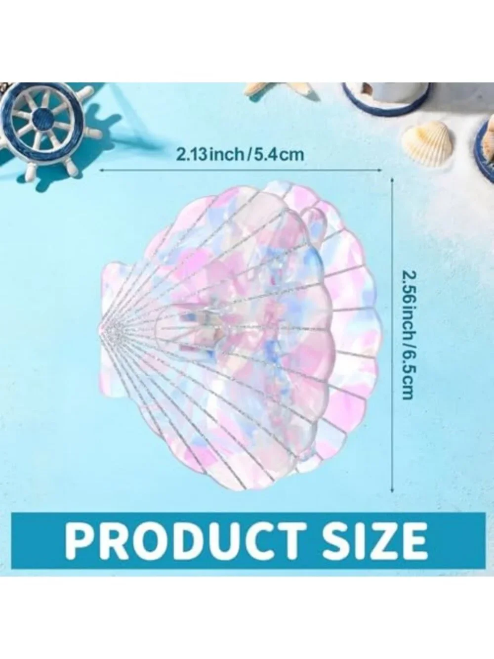 8 Pcs Seashell Hair Clips Set | Stylish Claw Clips for Women | Beachy
